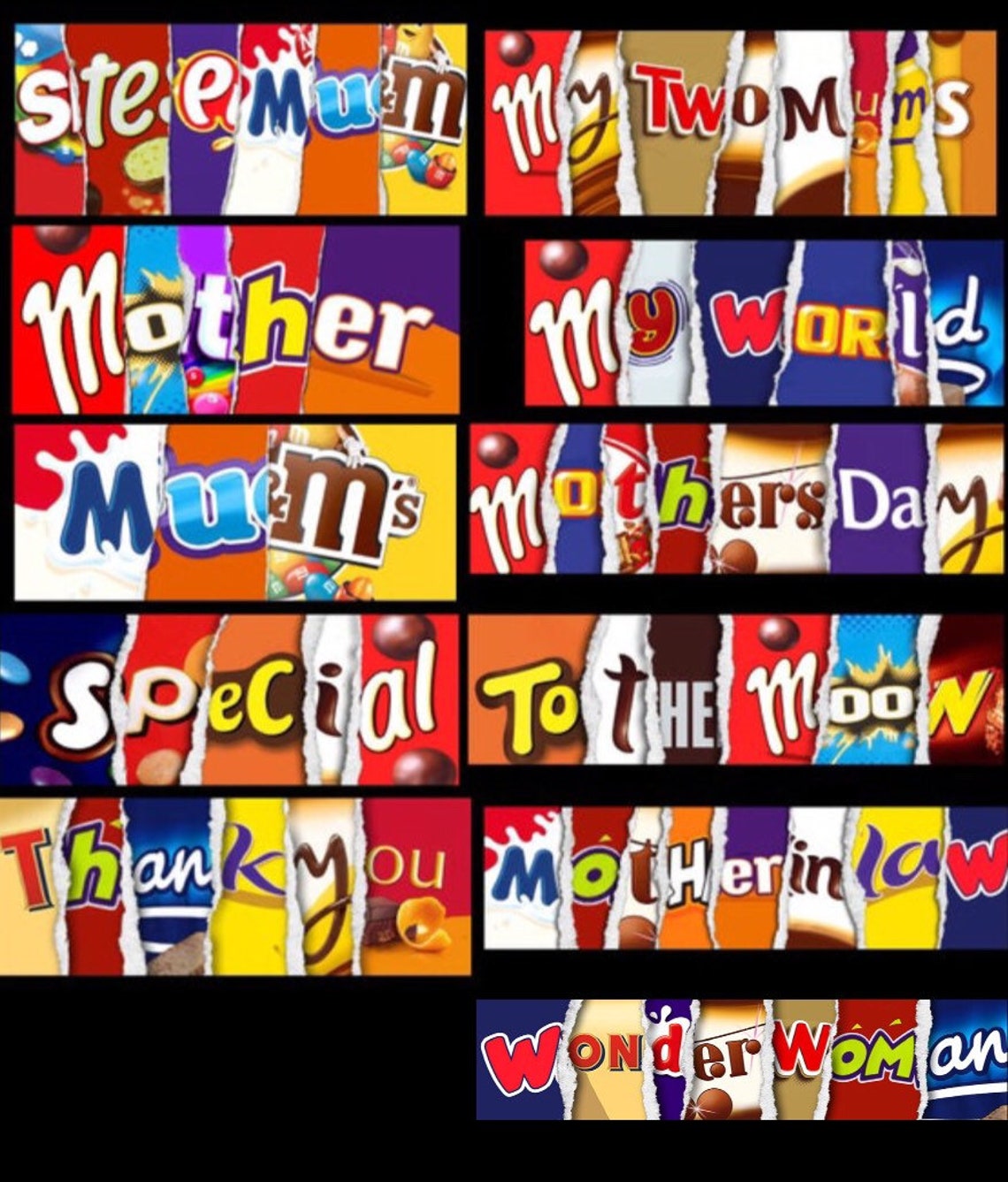 Mum mother mums themed novelty chocolate bars Etsy