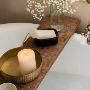 Vintage-Inspired Brass Reeded Candle Tray Set: Decorative Metal Trays