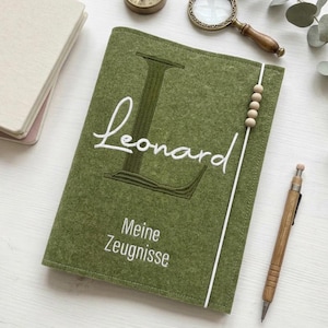 Personalisierte Zeugnismappe aus Filz A4 | Zeugnishülle mit Name | Geschenk zur Einschulung | Schulmappe Kind