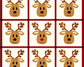 Rudolph Reindeer Quilt Mönster