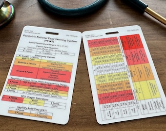Paediatric PEWS Observation Pocket Card, Healthcare Nursing Reference (10x7cm)