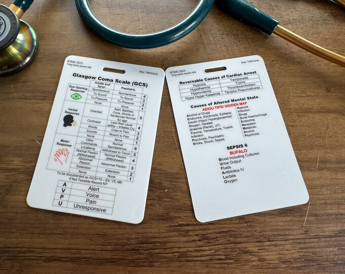 SBAR & Glasgow Coma Scale Badge Card for Student Nurses, Medical ...