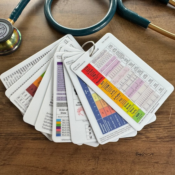 Set mit 9 Gesundheits-, Krankenpflege- und medizinischen Taschenkarten (POPS)