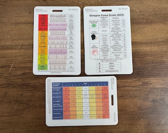 Set of 3 Healthcare Educational Pocket Cards - ECG, NEWS2, GCS