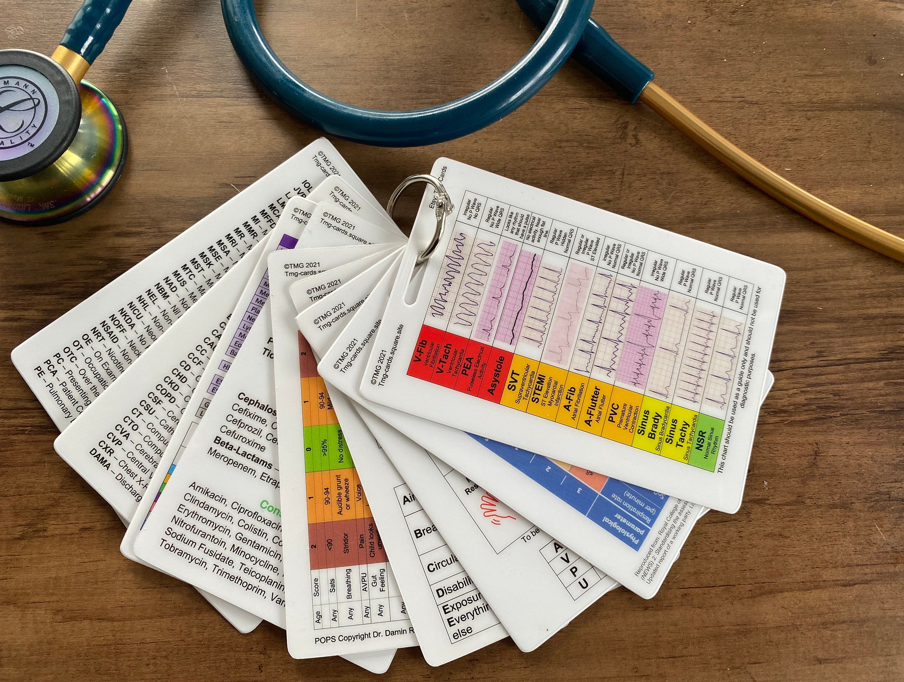 Set of 9 Healthcare Nursing Medical Pocket Cards - Etsy Australia