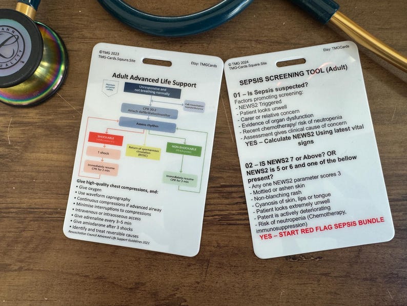 ALS Algorithm Pocket Card Bundle, Adult & Paediatric Healthcare - Etsy UK