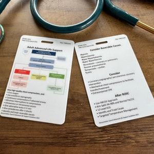 Advanced Life Support (ALS) Healthcare, Nursing, Medical Educational Pocket Card