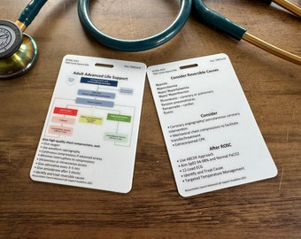 Advanced Life Support (ALS) Healthcare, Nursing, Medical Educational Pocket Card