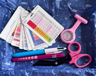 Healthcare Placement & Starter Kit | Nursing, Paramedic, Medical Student Essentials in Pink, Purple, Blue, Green or Orange by TMG Cards
