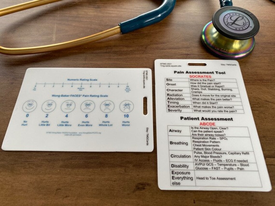 Set of 9 Healthcare Nursing Medical Pocket Cards | Etsy UK