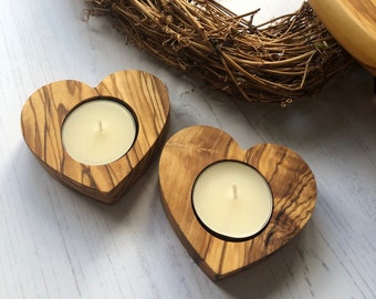 Tea Light Holder | Wood Tea Light Holder | Candle Holder | Wooden Candle Holder | Rustic Decor | Heart Shape