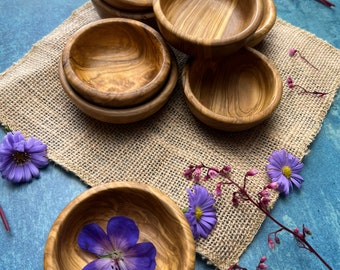 Trinket Bowl | Salt Pepper Pots | Spice Bowl | Herb Pot | Olive Wood Bowl | Wooden Bowl | Dipping Bowl | Jewelery Pot | Kitchen Bowl |Rustic