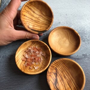 Wooden Bowl Set | Salt Pepper Pots | Olive Wood | Kitchen Bowl | Rustic Decor | Rustic Kitchen | Wood Bowl | Jewelry Dish image 3