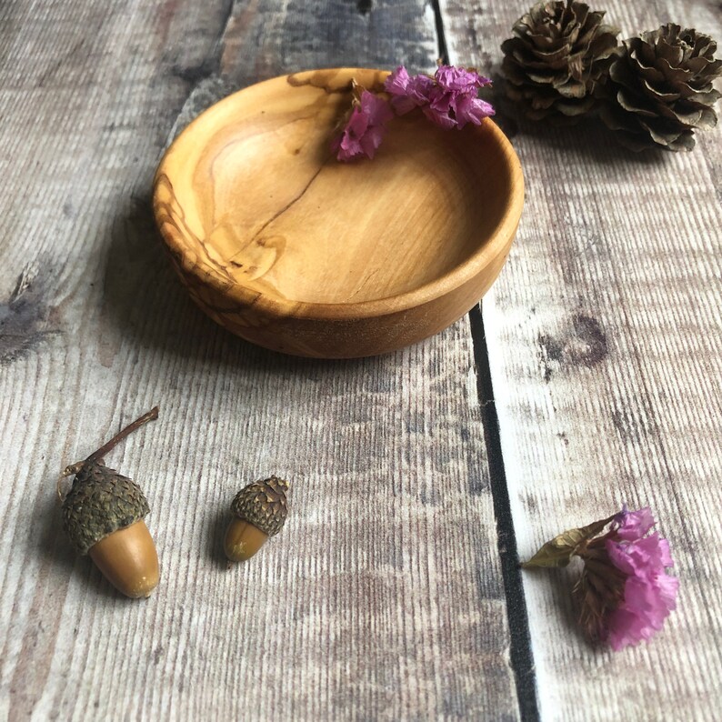 Wooden Bowl Set | Salt Pepper Pots | Olive Wood | Kitchen Bowl | Rustic Decor | Rustic Kitchen | Wood Bowl | Jewelry Dish image 4
