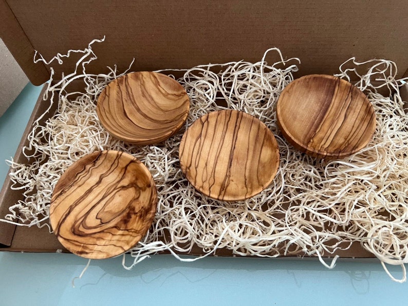 Wooden Bowl Set | Salt Pepper Pots | Olive Wood | Kitchen Bowl | Rustic Decor | Rustic Kitchen | Wood Bowl | Jewelry Dish image 8