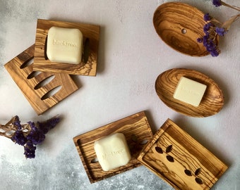 Olive Wood Soap Dish | Rustic Bathroom Decor, Zero Waste