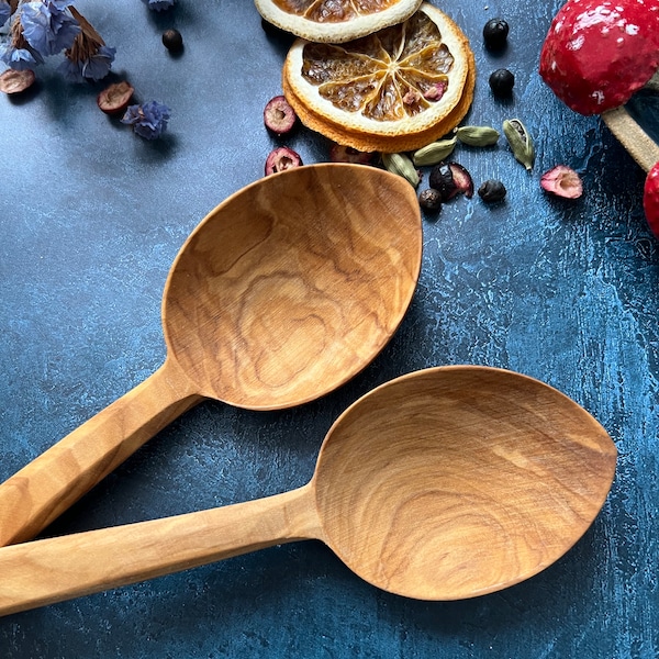 Olivenholz | Kochlöffel aus Holz | Holzutensil | Holzlöffel | Kochgeschenk | Küchenutensilien Köche Geschenk | Skandinavische Küche