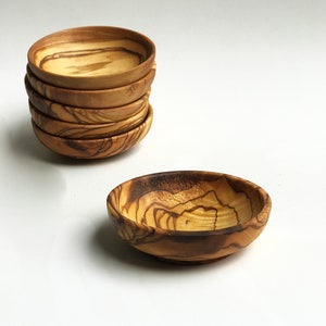 Wooden Bowl Set | Salt Pepper Pots | Olive Wood | Kitchen Bowl | Rustic Decor | Rustic Kitchen | Wood Bowl | Jewelry Dish image 6