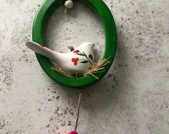 Handcrafted Ceramic Bird Wall Hanging | Rustic Home Decor