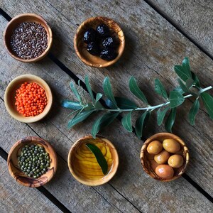 Wooden Bowl Set | Salt Pepper Pots | Olive Wood | Kitchen Bowl | Rustic Decor | Rustic Kitchen | Wood Bowl | Jewelry Dish image 7