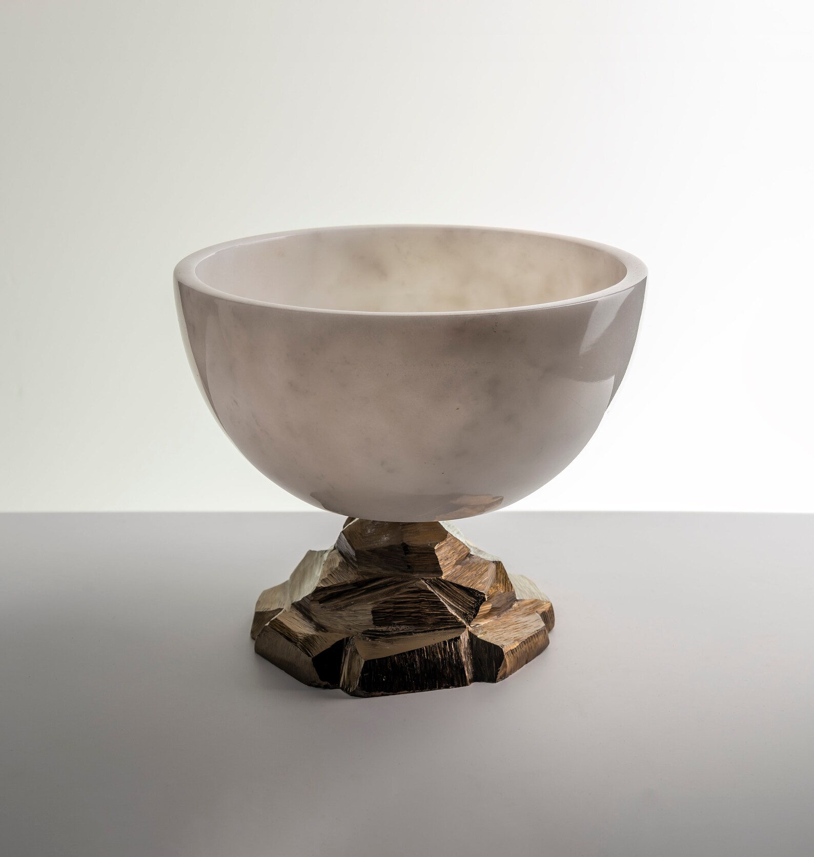 Presentation Bowl Handmade Brass Footed Marble Bowl Etsy