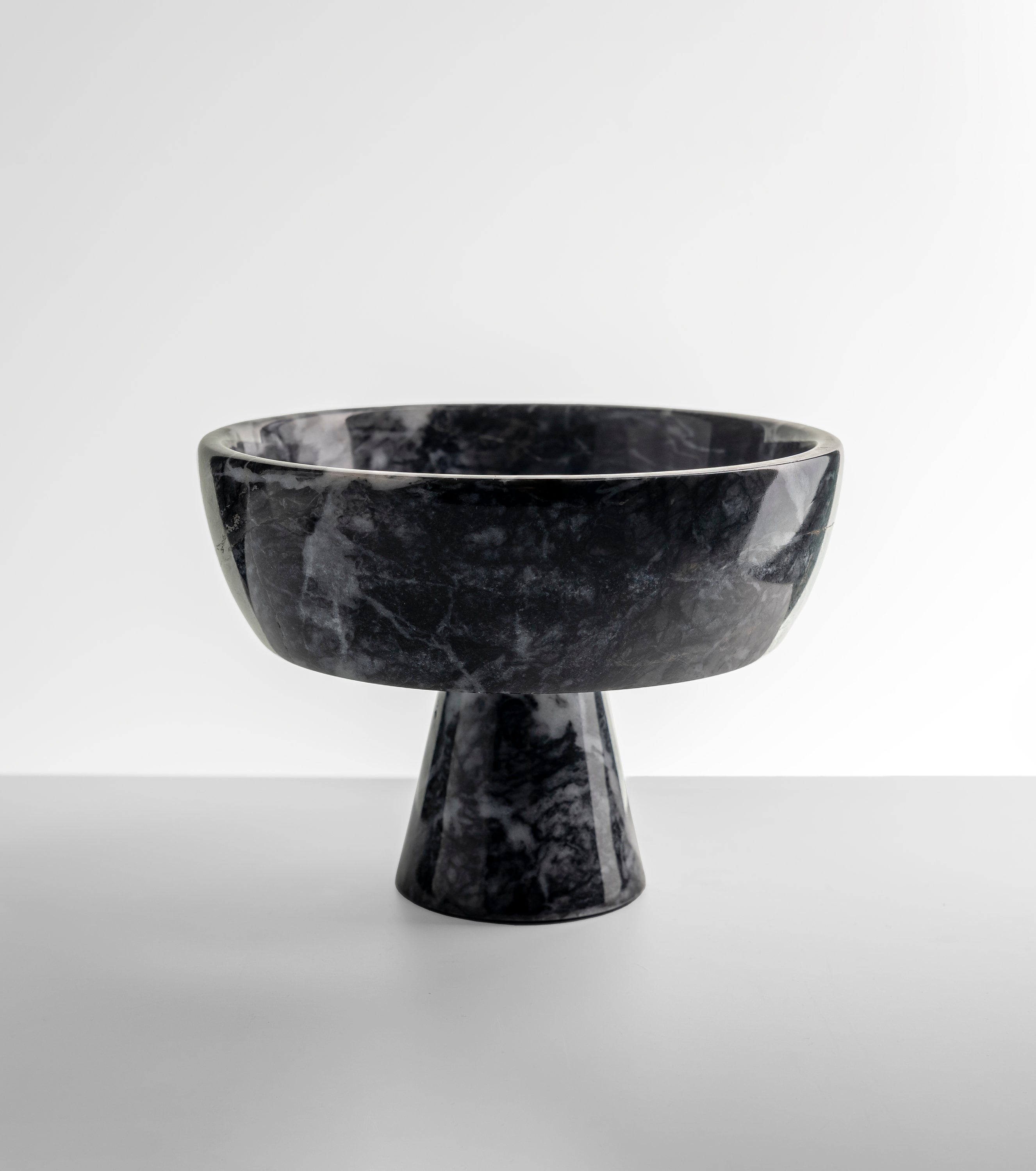 Black Marble Fruit Bowl. Footed Serving Bowl. Handmade Etsy