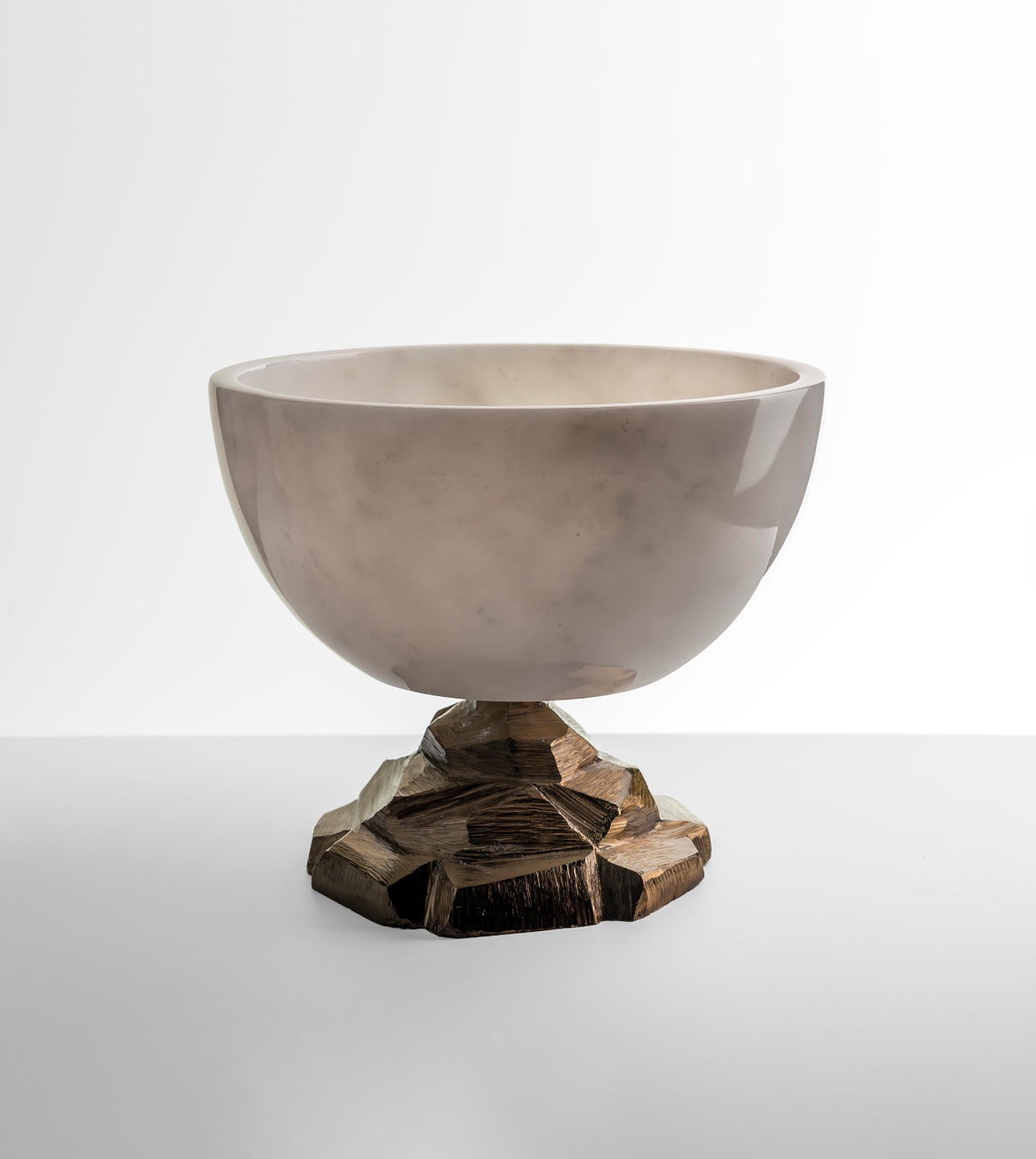 Presentation Bowl Handmade Brass Footed Marble Bowl Etsy