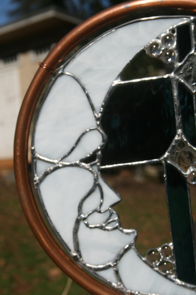 Stained Glass Moon Etsy