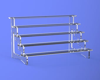 5 Steps Acrylic Riser 14" Wide x 1.75" Deep x 1.5" Tall each Shelf