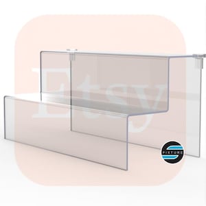 Two Steps Riser Acrylic Shelve Stand