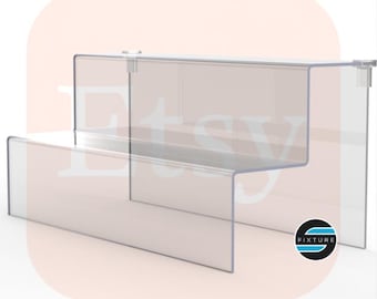 Two Steps Riser Acrylic Shelve Stand