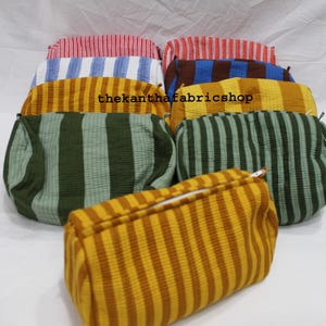 Indische handgemachte gestreifte bedruckte Baumwollbeutel Taschen, Kosmetiktasche, Brautjungfer Geschenke, Frauen Make-up Beutel Tasche, Reisetasche