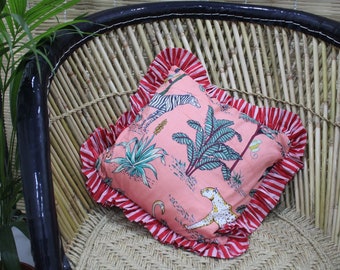 Jungle Printed Cotton Pillow Cover: Boho Home Decor Cushion