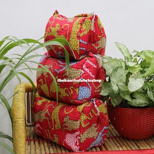 3 Stück rote Tiger Print Kosmetiktasche, Kulturbeutel Tasche, Handgemachte Make-up Tasche, Reisetasche, Gesteppte Kulturtasche, Geschenk für Geburtstag