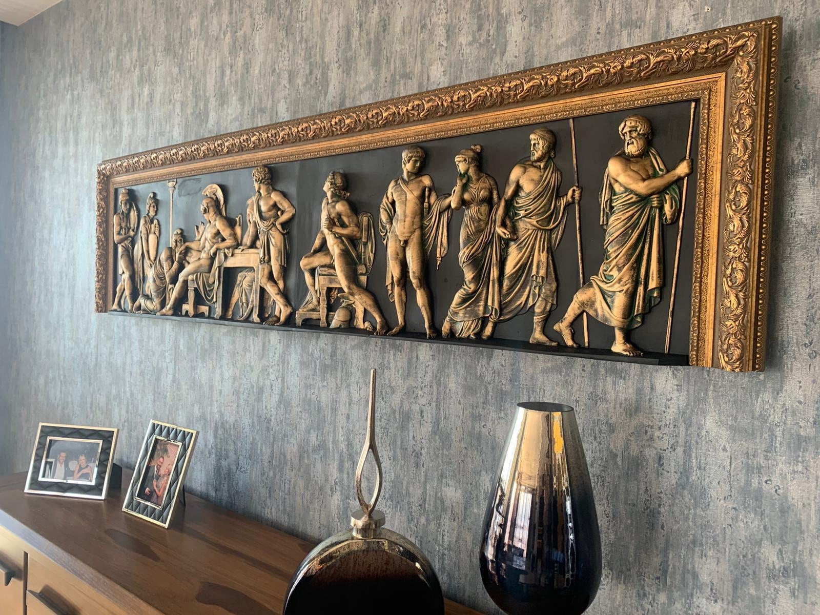 Wall table decor Greek Wall Decor Hand made painted Office Etsy