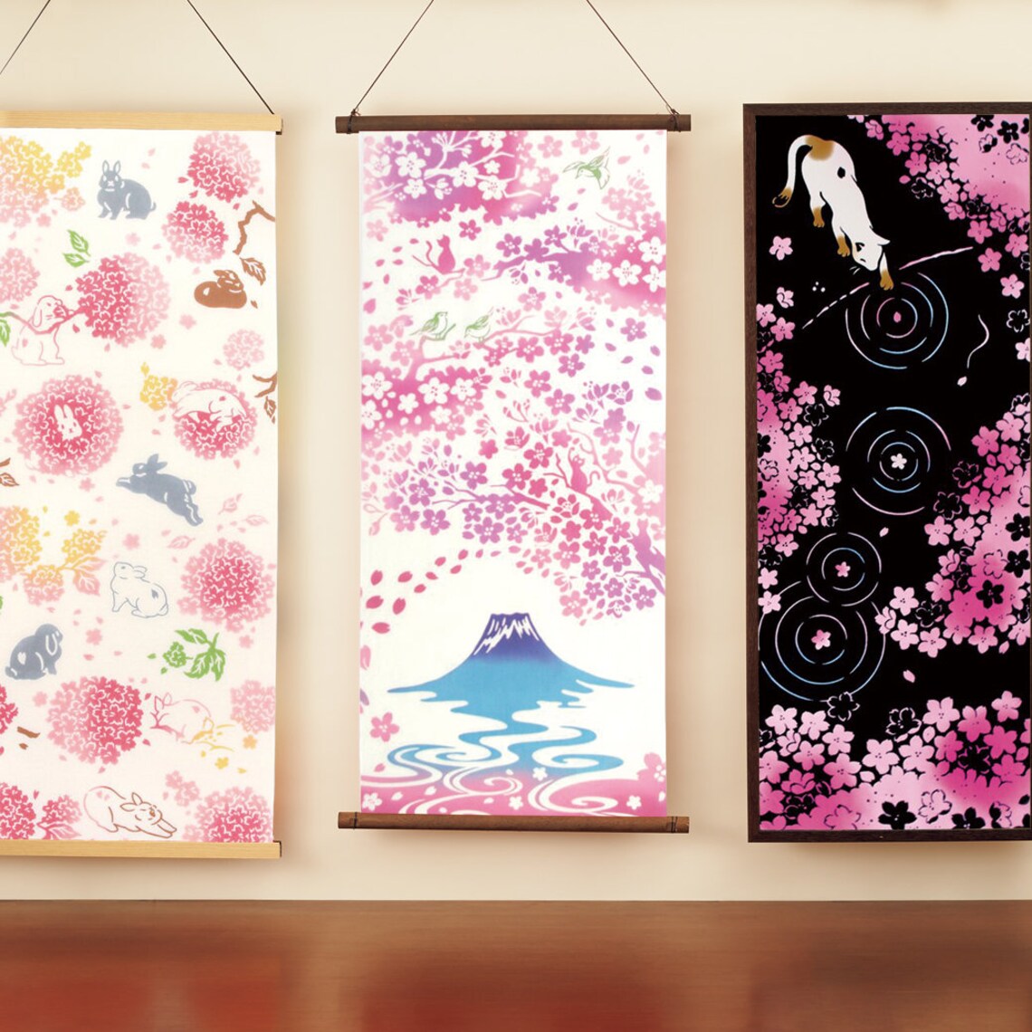 Hand-dye Tenugui Japanese Tapestry Wall hangings Kakejiku  Etsy