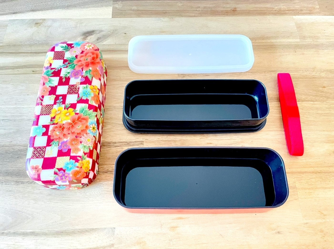 2 Layers Bento Box made in Japan Lunch Box Chopsticks Etsy