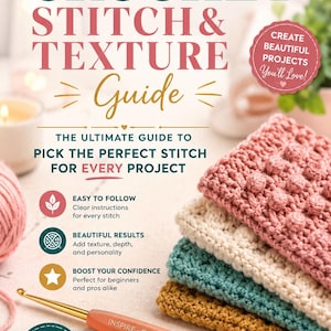 Crochet Stitch Guide PDF | 20 Essential Crochet Stitches | Printable Crochet Reference Book