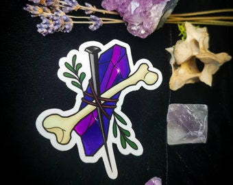 Put a spell on you - Sticker 2.5" x 3" Crystal Coffin Nail Herb Witchy Wiccan Magic Spell Vinyl