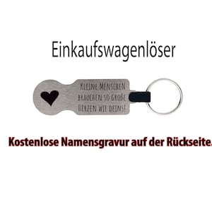 Shopping cart release &quot;Little people need such big hearts&quot; - Free name engraving! Personalized metal shopping cart release