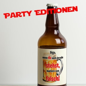 Étiquettes individuelles pour bouteilles de bière Party Edition 1 – Parfait pour votre fête ! JGA * Mariage * Étiquette de bouteille de bière pour le témoin d'anniversaire