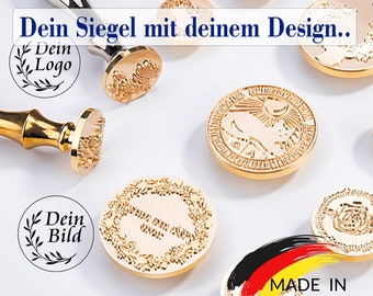 Individueller Wachssiegel mit Ihrem eigenem Logo, personalisierter Siegelstempel für Hochzeiten, save the date,Einladungskarten,waxstamp