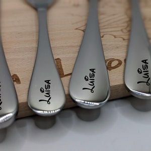 Children&#39;s cutlery with engraving - Personal name engraving 4-piece cutlery for children as a gift christening gift