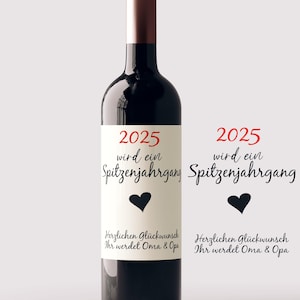 Gepersonaliseerd wijnetiket "Geboorte 2025" | Zwangerschap aankondigen | Kies je eigen datum * Grappig |  wijnetiket wijnfles sticker