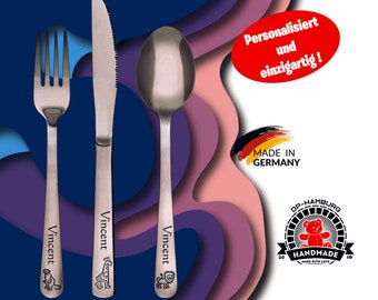 Personalized children's cutlery - children's cutlery zoo - children's cutlery animals - individual children's cutlery