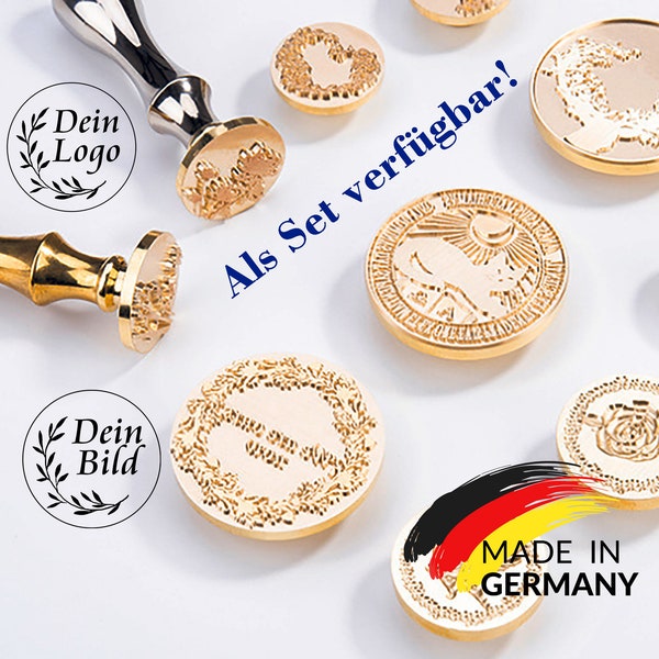 Individueller Siegel mit eigenem Logo personalisierter Siegelstempel für Hochzeiten, save the date,Einladungskarten,waxstamp, SET, wedding