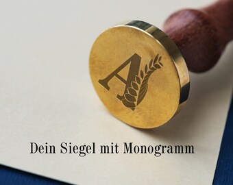 Monogramm Siegel 25mm mit einem Buchstaben, personalisiertes Siegel, Hochzeit, Einladungskarten Stempeln,Wachssiegel, DIY, retro stamp