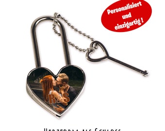 Individual love lock with picture * name date and motif * Valentine's Day * birthday * wedding