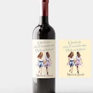 Etichetta per vino "Best Friends" – autoadesiva e impermeabile Regalo personalizzato per la fidanzata L'etichetta si adatta alle bottiglie di Bordeaux