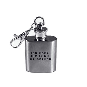 Mini hip flask personalized made of stainless steel – engraving on both sides – gift JGA birthday party